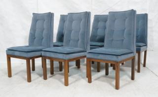 Appraisal: Set DUNBAR Style Walnut American Modern Dining Chairs Square walnut