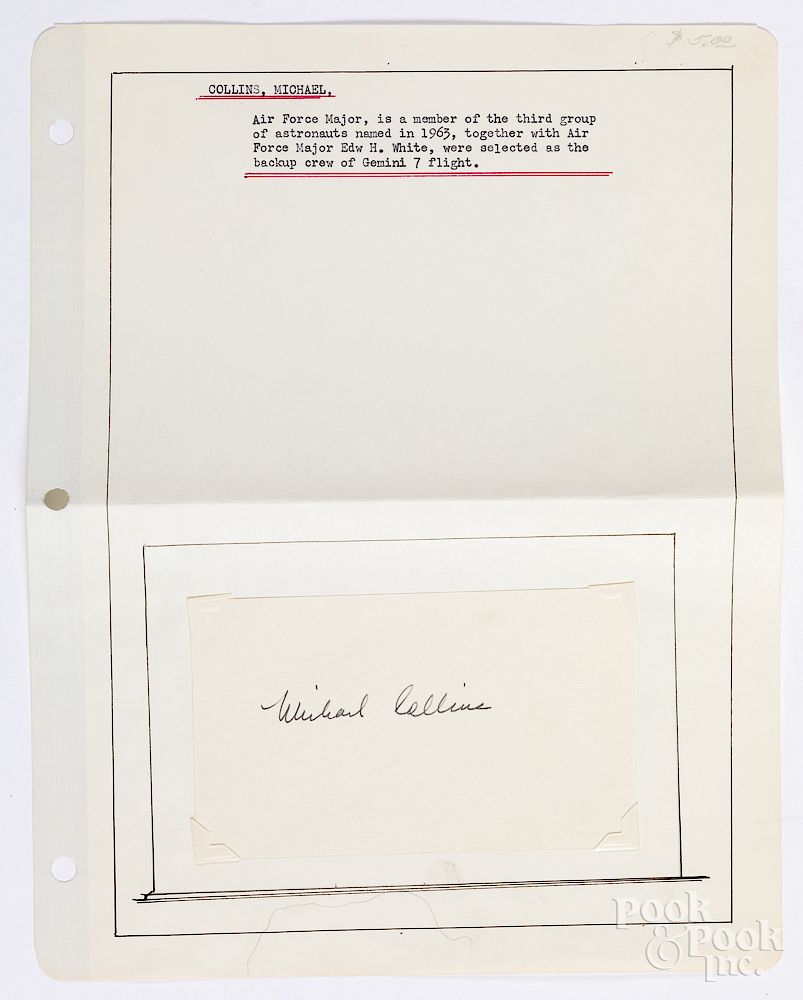 Appraisal: Michael Collins astronaut signed card Exclusive on Bidsquare Michael Collins