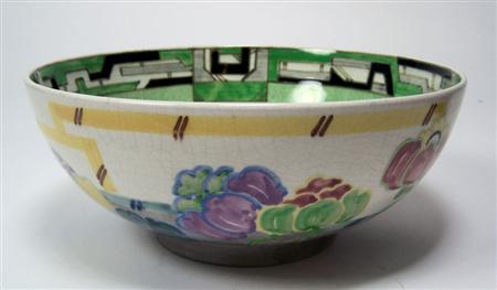 Appraisal: BOUGH CIRCULAR BOWL S glazed earthenware decorated by Richard Amour