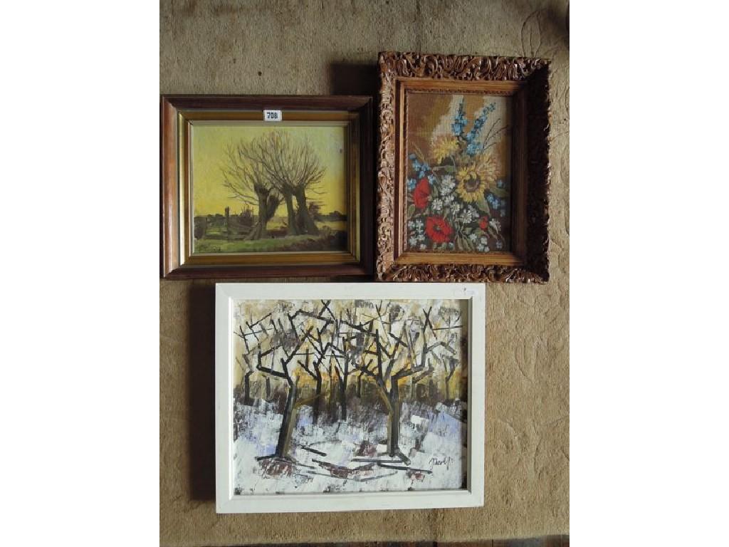 Appraisal: An eastern European oil painting on canvas of trees amongst