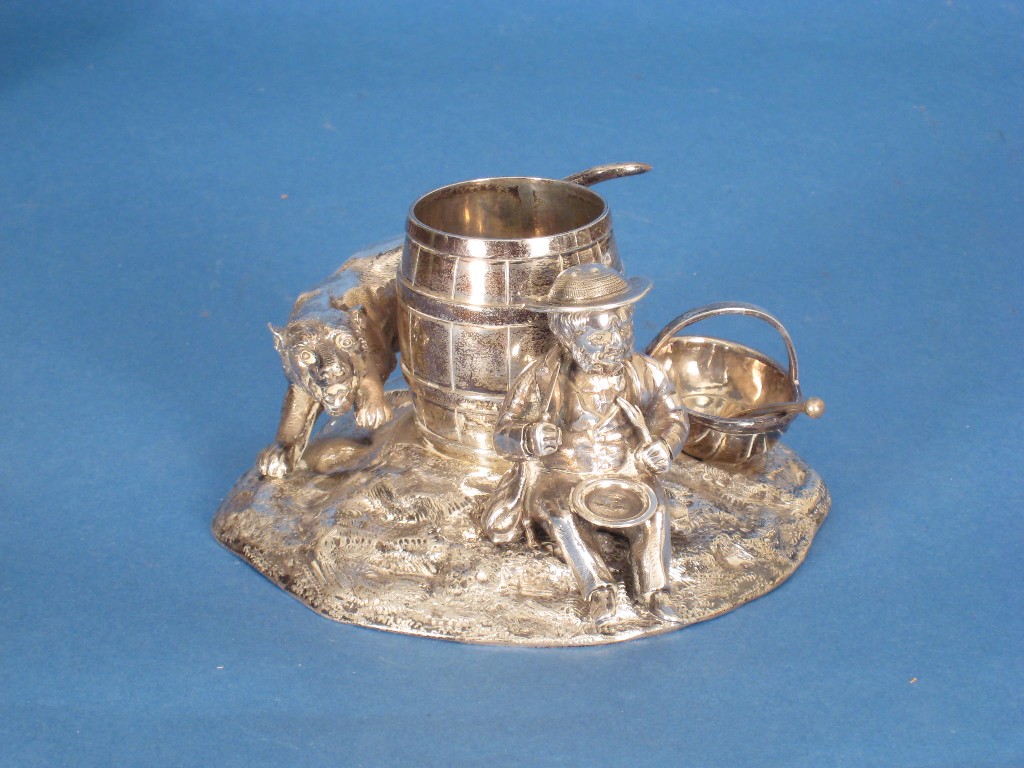 Appraisal: A Victorian Condiment Set in the form of a tiger