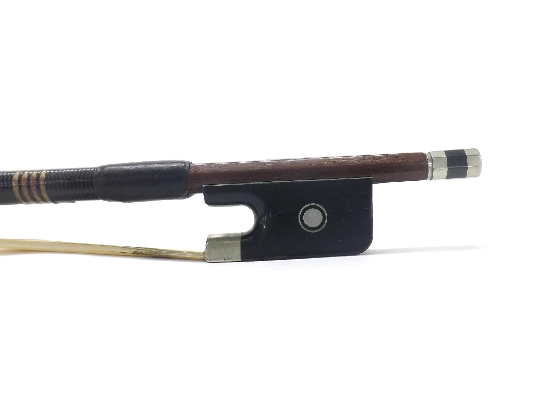 Appraisal: Nickel mounted violoncello bow by and stamped Paesold gm