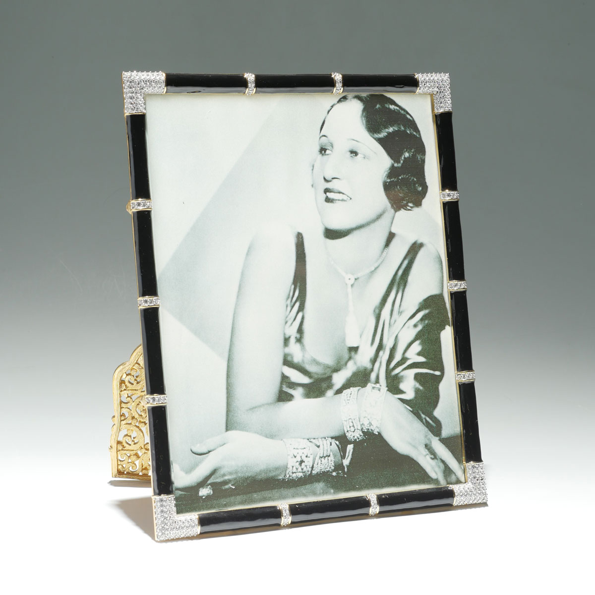 Appraisal: JAY STRONGWATER ENAMELED ART DECO PICTURE FRAME Art Deco frame