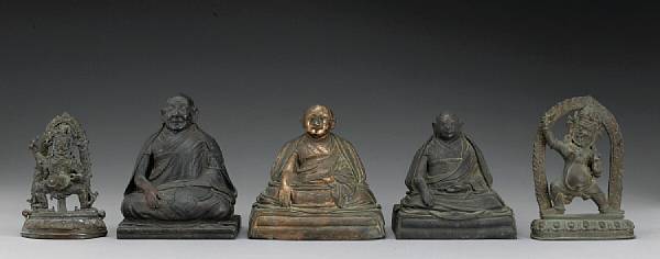 Appraisal: A group of Tibetan copper-alloy figures th Century Including three