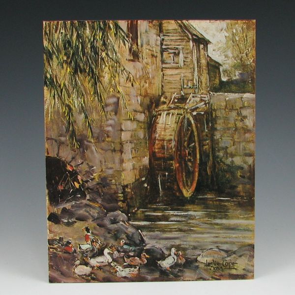 Appraisal: Framed Leslie Cope print with a country mill Signed in