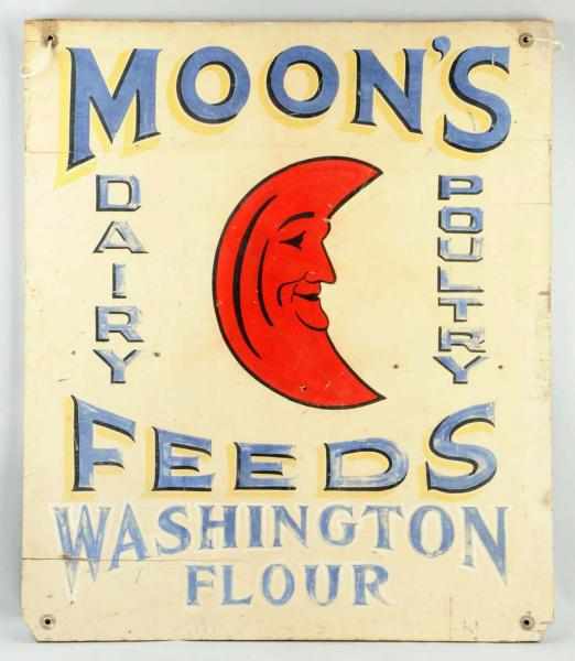 Appraisal: Wooden Moon's Feeds Folky Sign Circa s to s Nicely