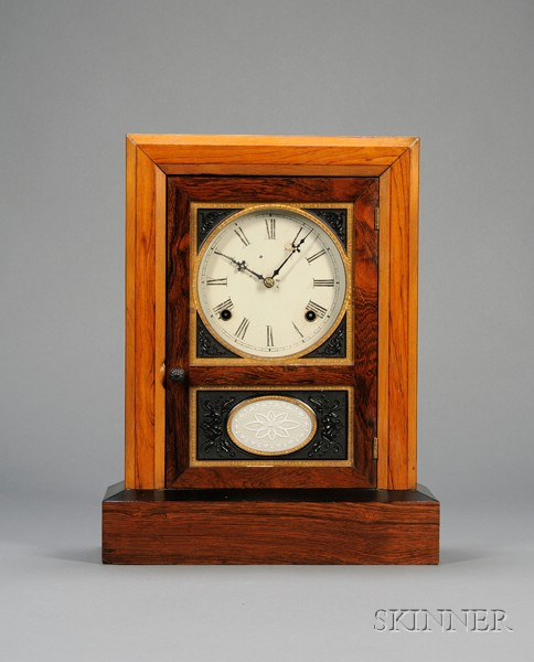 Appraisal: Rosewood Shelf Clock by Jerome Company New Haven Connecticut with