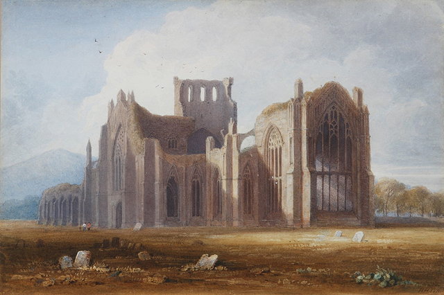 Appraisal: HENRY HOPLEY WHITE - Melrose Abbey signed watercolour x cm