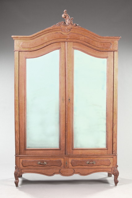 Appraisal: Louis XV-Style Oak Armoire early th century the top with