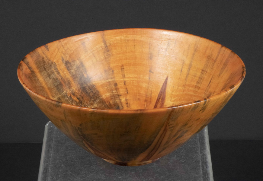 Appraisal: CONTEMPORARY HIGHEST QUALITY HANDMADE WOODEN BOWL Tapered Bowl with small