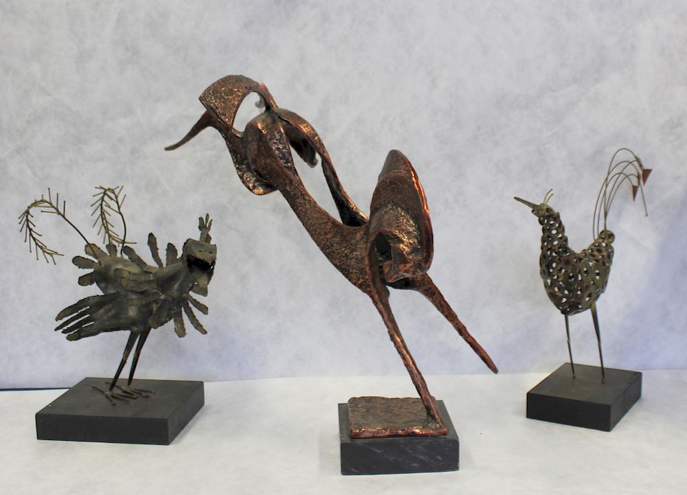 Appraisal: MIDCENTURY Sculpture Grouping Of A Curtis Jere Horse and Birds