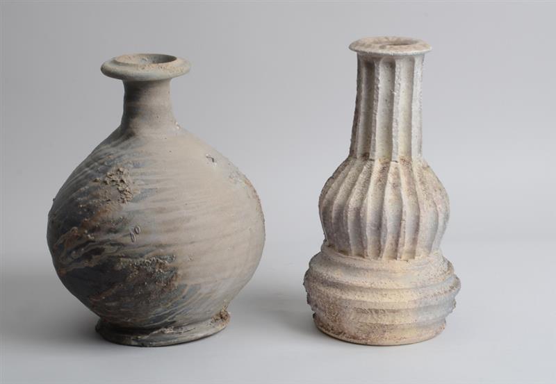 Appraisal: TH CENTURY SCHOOL TWO MEDIUM CERAMIC VASES Two glazed ceramic