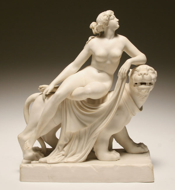 Appraisal: Minton parian figural group of Ariadne and the Panther after