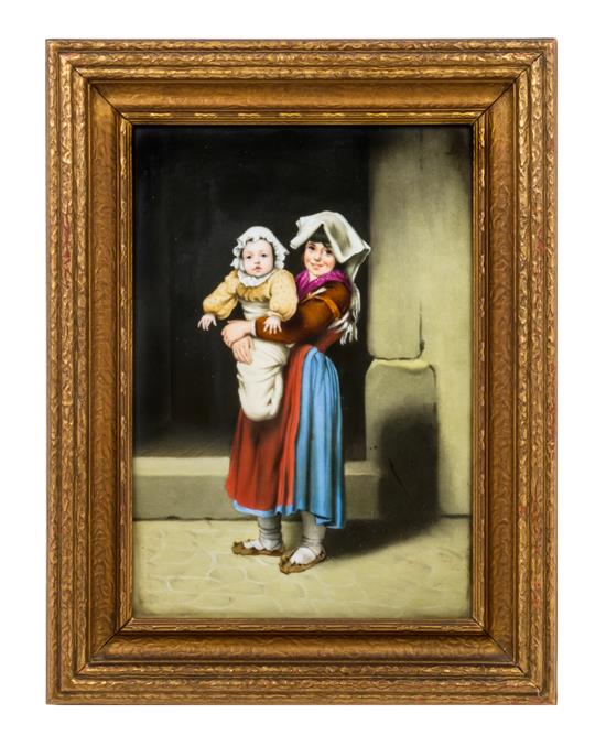 Appraisal: Sale Lot A German Porcelain Plaque depicting a peasant girl