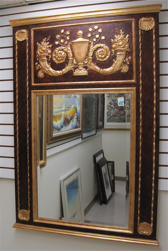 Appraisal: A RECTANGULAR DECORATIVE WALL MIRROR in the French taste The