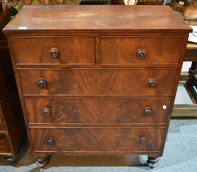 Appraisal: A th Century mahogany straight front chest of two short