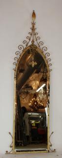 Appraisal: Gothic style gilt metal spire form mirror Gothic style gilt