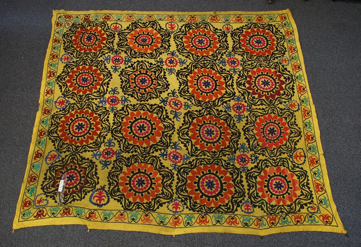 Appraisal: Suzani th th Century Central Asia silk and cotton one