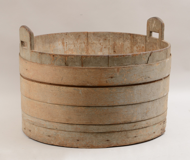 Appraisal: Bentwood-Banded Two-Handled Bucket x in Property from The Estate of