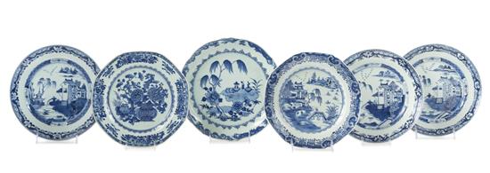 Appraisal: Sale Lot A Group of Six Chinese Export Blue and