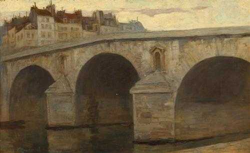 Appraisal: HOGERWAARD FRANS Batavia - The Hague Bridge in Paris Oil