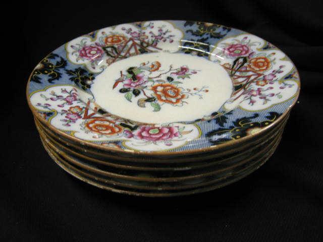 Appraisal: English Transferware Plates Siva pattern Imari colors circa