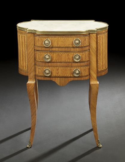 Appraisal: Louis XV-Style Kingwood and Marble-Top Commode late th century the