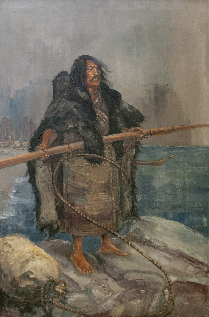 Appraisal: NANCY POWELL McLAUGHLIN OIL ON CANVAS Montana - Inuit hunter