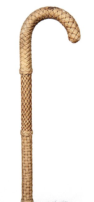 Appraisal: Nautical Macram Cane- Ca - A sailor made woven and