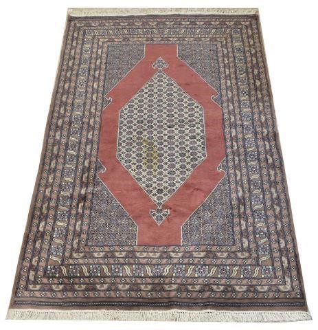 Appraisal: Hand-tied wool rug on a cotton foundation staining approx '