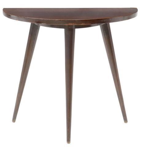 Appraisal: Mid-century modern side table c s demilune tabletop rising on