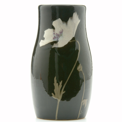 Appraisal: OWENS Soudaneze rare vase painted with a white poppy on