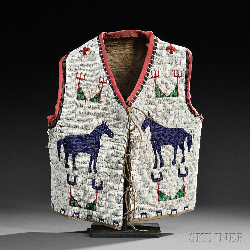 Appraisal: Lakota Pictorial Beaded Hide Child's Vest c late th century