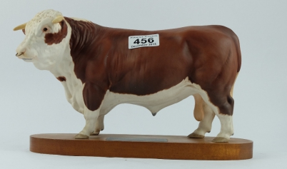 Appraisal: Beswick Connoisseur Model Hereford Bull on plinth