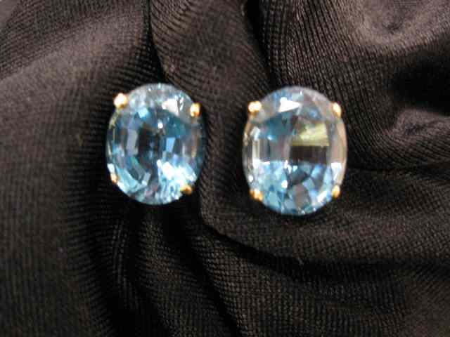 Appraisal: Blue Topaz Earrings rich oval gems totaling carats in k