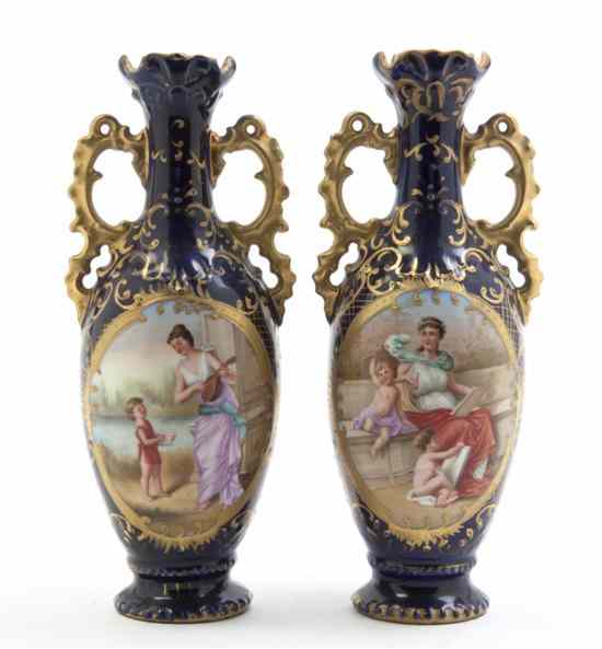 Appraisal: A Pair of Royal Vienna Style Porcelain Vases each of