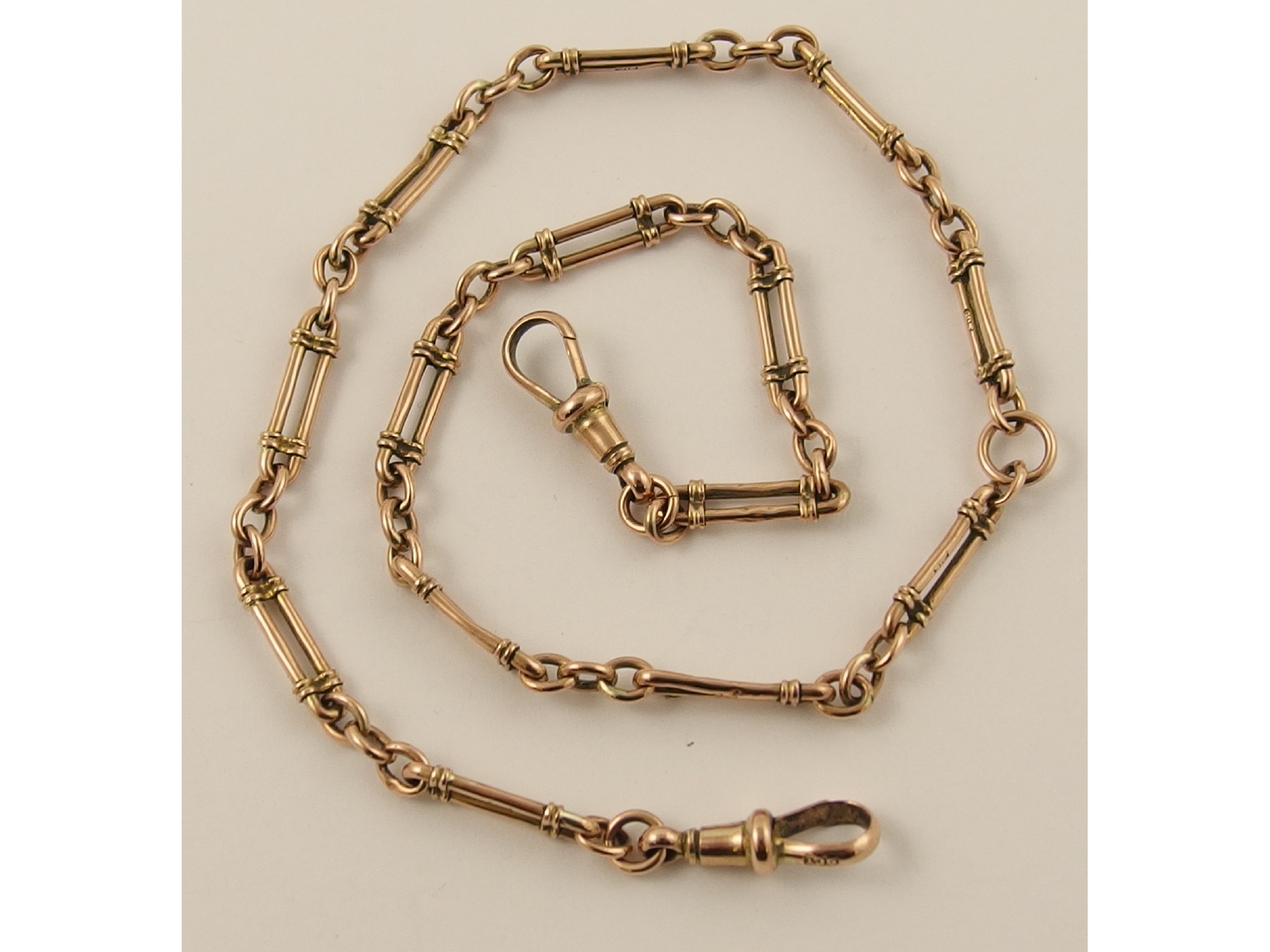 Appraisal: A ct rose gold decorative fob chain weight approx gms