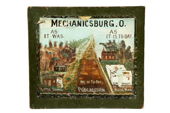 Appraisal: MECHANICSBURG O AMERICAN SCHOOL LATE TH CENTURY Oil on canvas