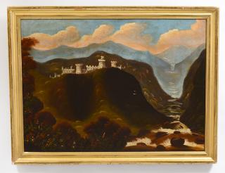 Appraisal: ATTRIBUTED TO THOMAS CHAMBERS English American - Castle Overlooking Waterfalls