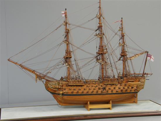 Appraisal: Wooden model of HMS Victory th century long in glass