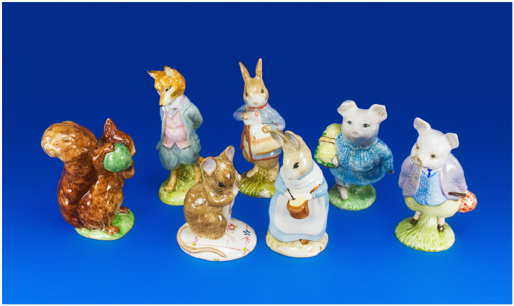 Appraisal: Seven Beatrix Potter Figures Comprising Squirrel Nutkin Beswick No Backstamp