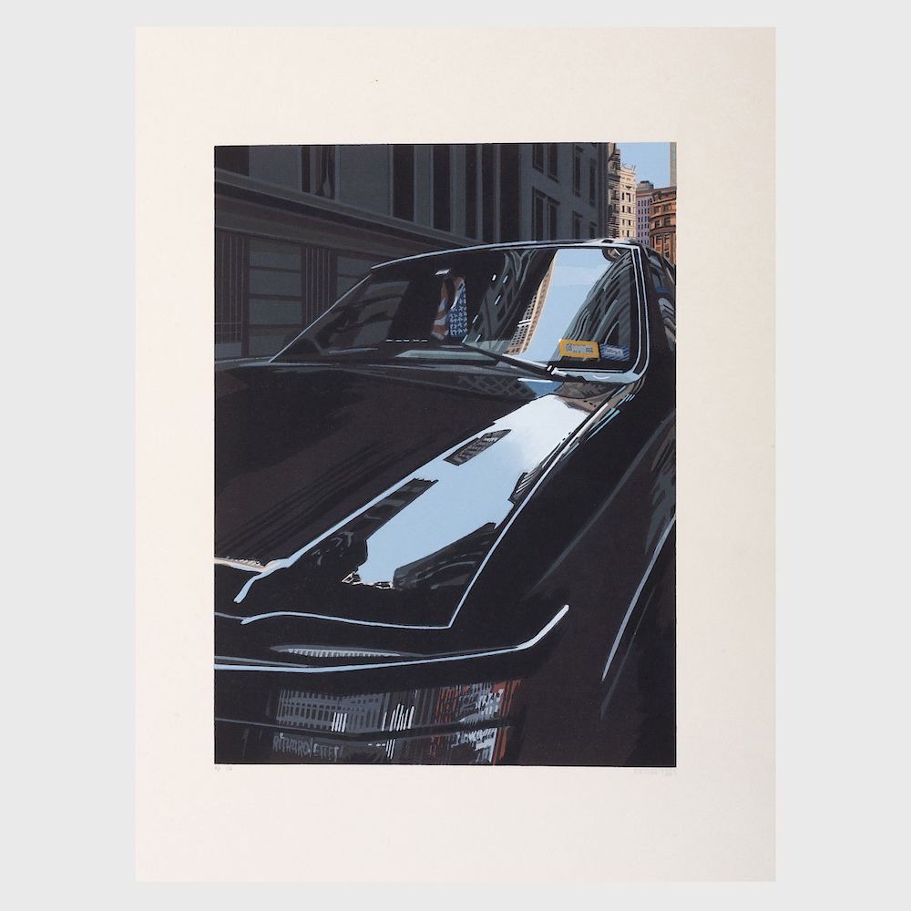 Appraisal: Richard Estes b Downtown Near Broadway Woodcut in colors on