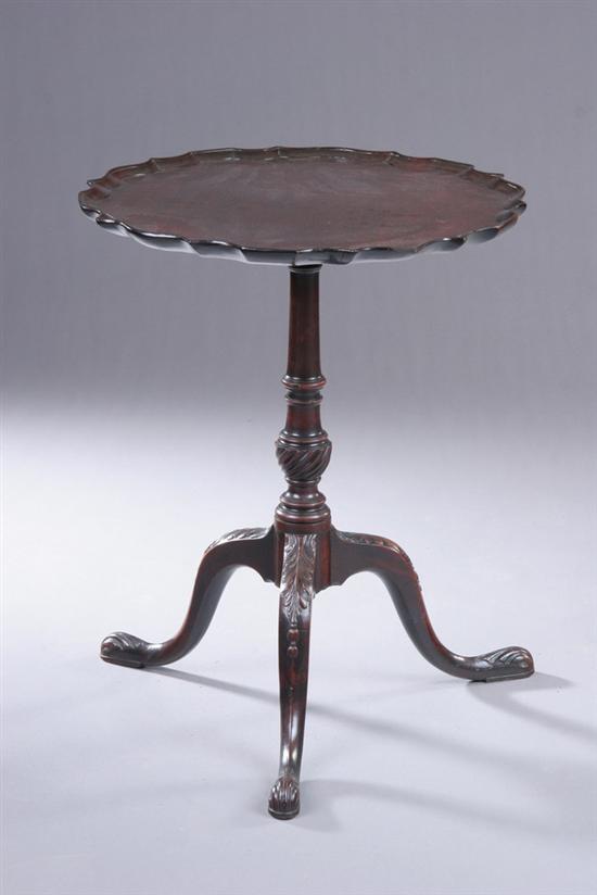 Appraisal: CHIPPENDALE STYLE MAHOGANY STAND th century Circular dish-form top with