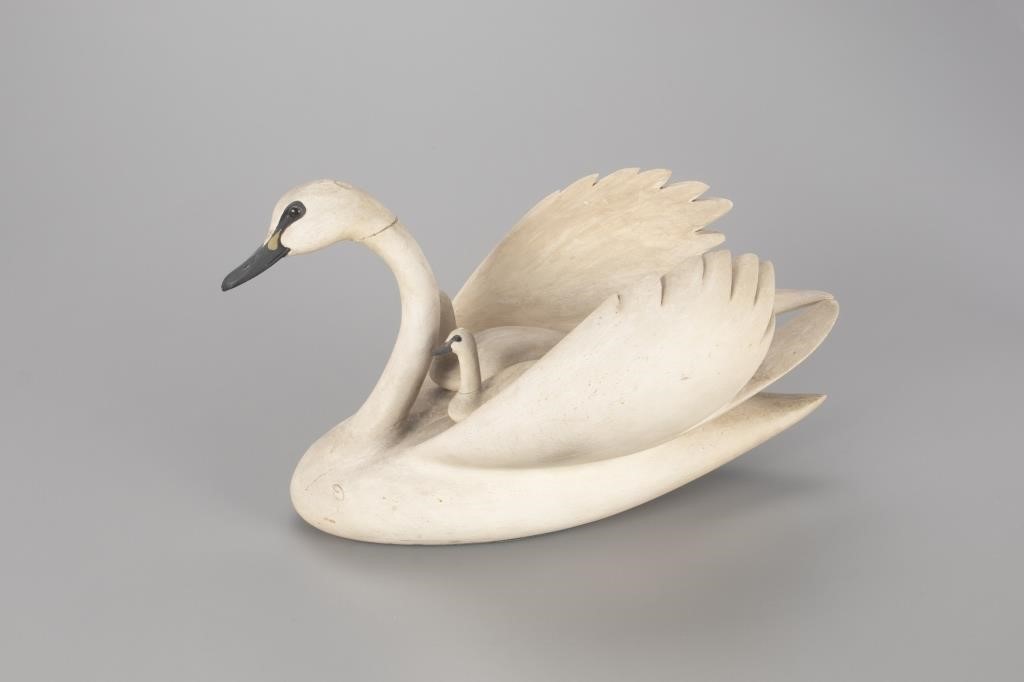 Appraisal: SWAN WITH TWO CYGNETS Charles Shang Wheeler - Stratford CT