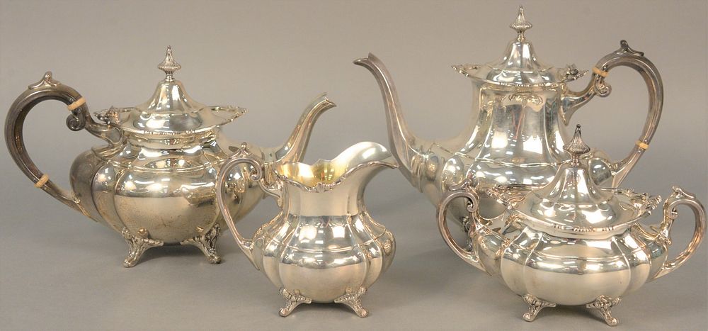 Appraisal: Four-piece Reed Barton Hampton Court tea and coffee set coffee