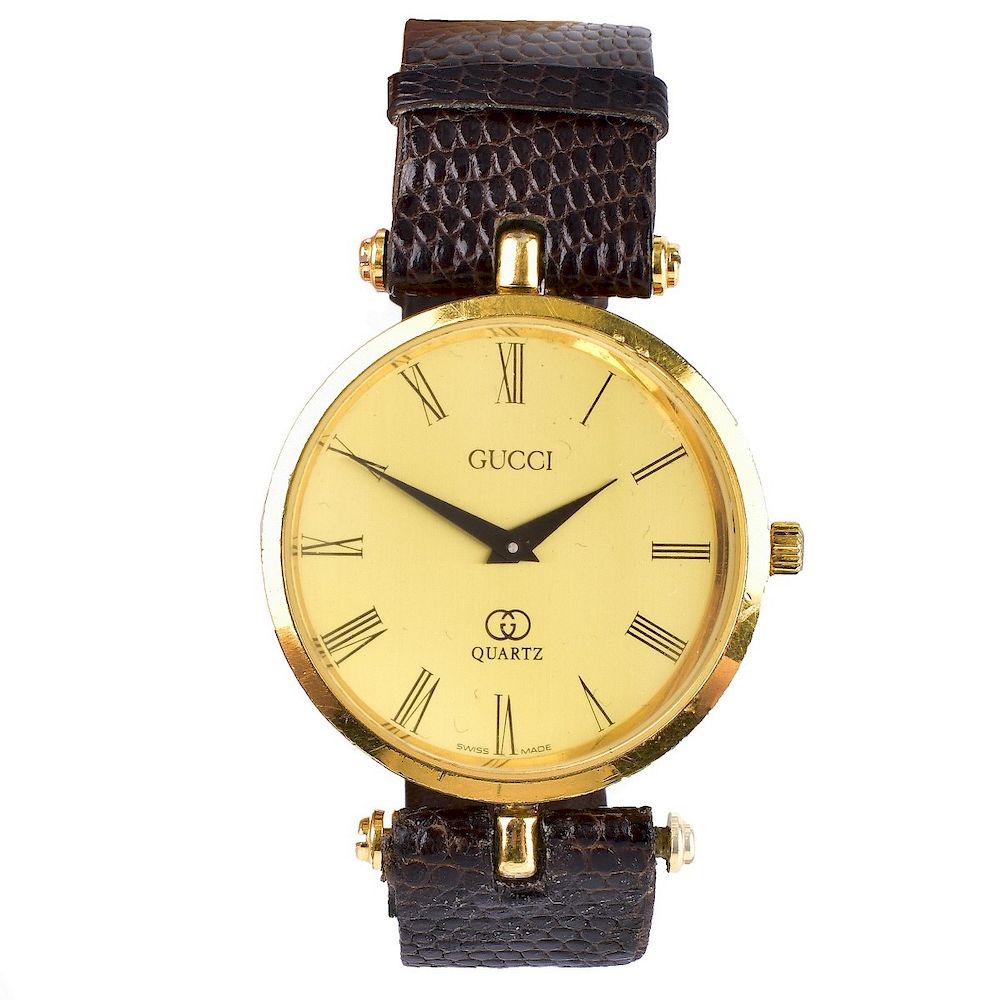 Appraisal: Vintage Gucci Gold Plated and Enamel Ladies Watch Vintage Gucci