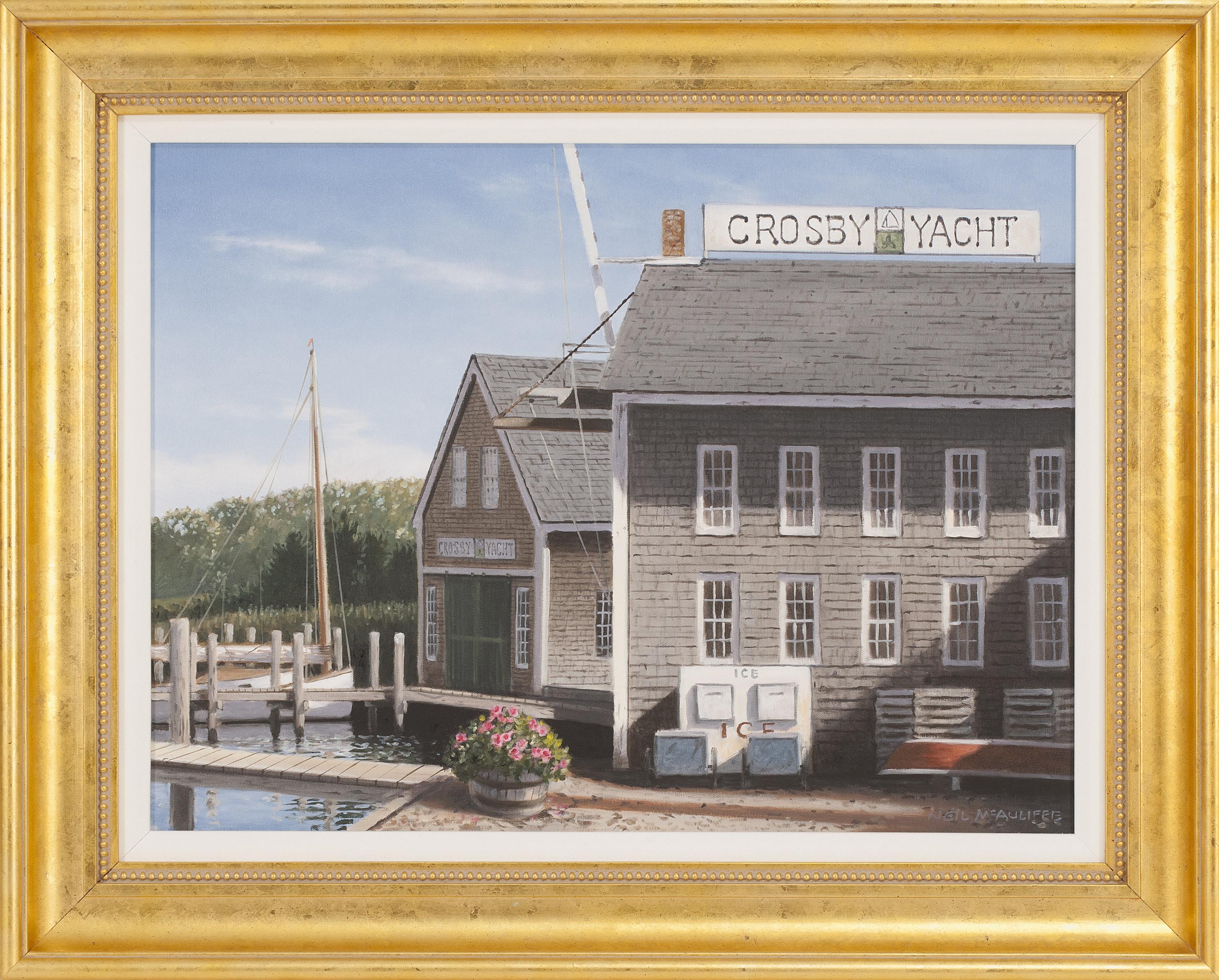 Appraisal: NEIL MCAULIFFECape Cod ContemporaryCrosby Boat Yard Osterville Massachusetts Signed lower