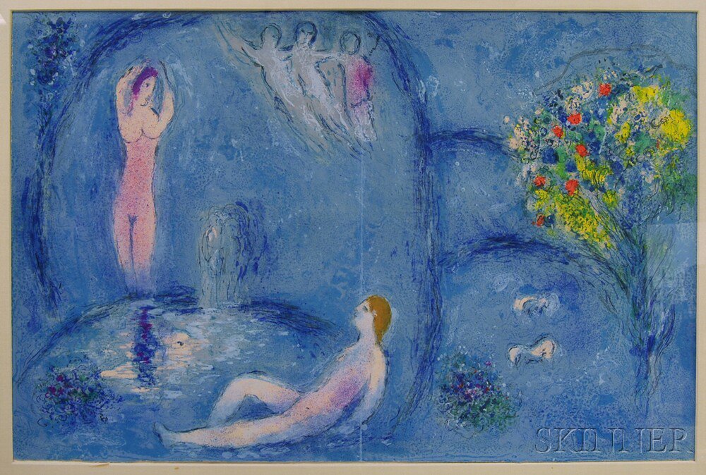 Appraisal: Marc Chagall French Russian - Daphnis and Chloe in the