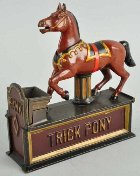 Appraisal: Cast Iron Trick Pony Mechanical Bank Description Manufactured by Shepard