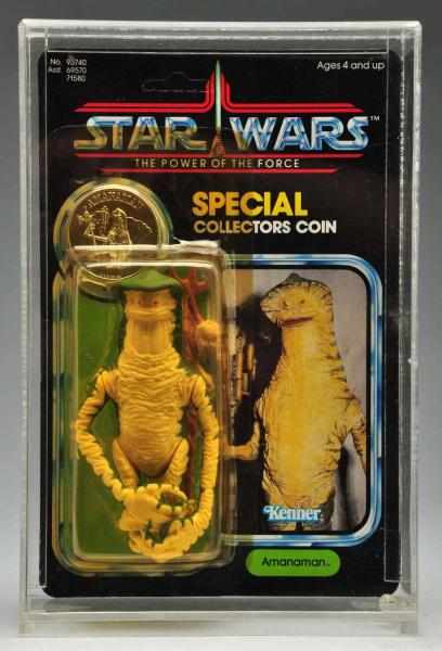 Appraisal: Star Wars POF Amanaman Carded Figure Description Slight yellowing to